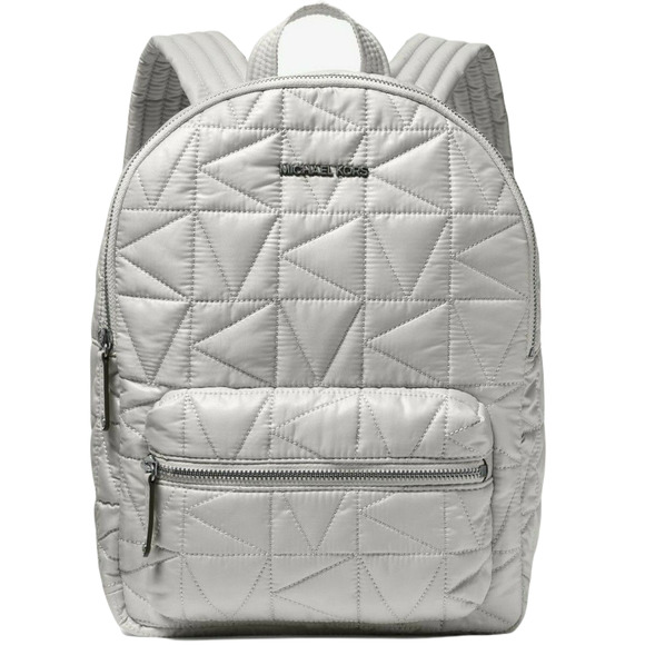 Michael Kors Winnie Medium Quilted Backpack Shoulder Bag Pearl Grey $398 Nwt